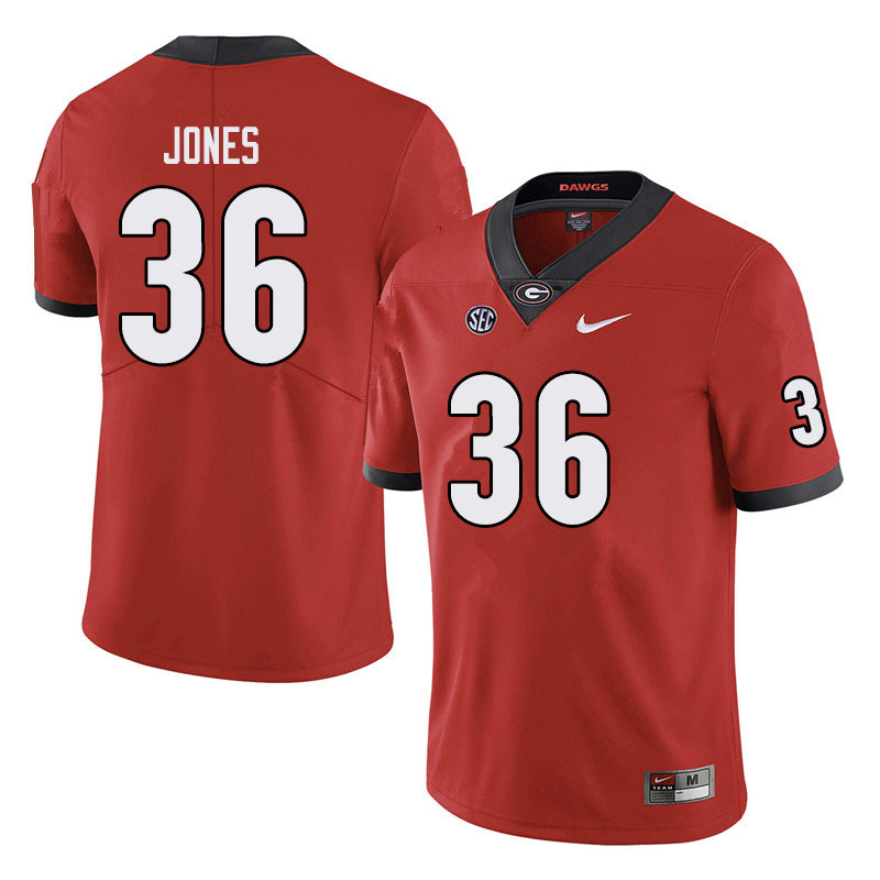 Men #36 Garrett Jones Georgia Bulldogs College Football Jerseys Sale-Black - Click Image to Close